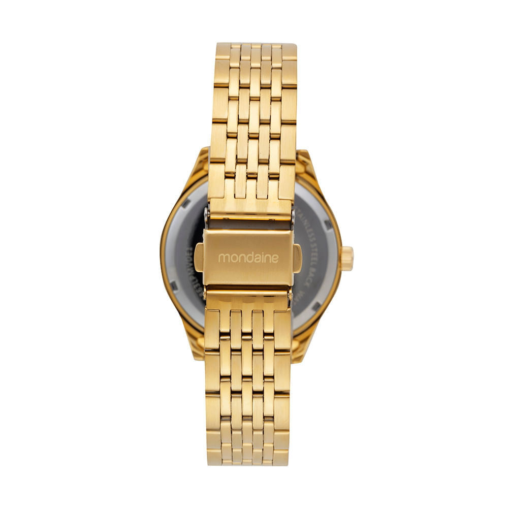 Miniatura Feminino Analógico Dourado Casual com Numeração Completa