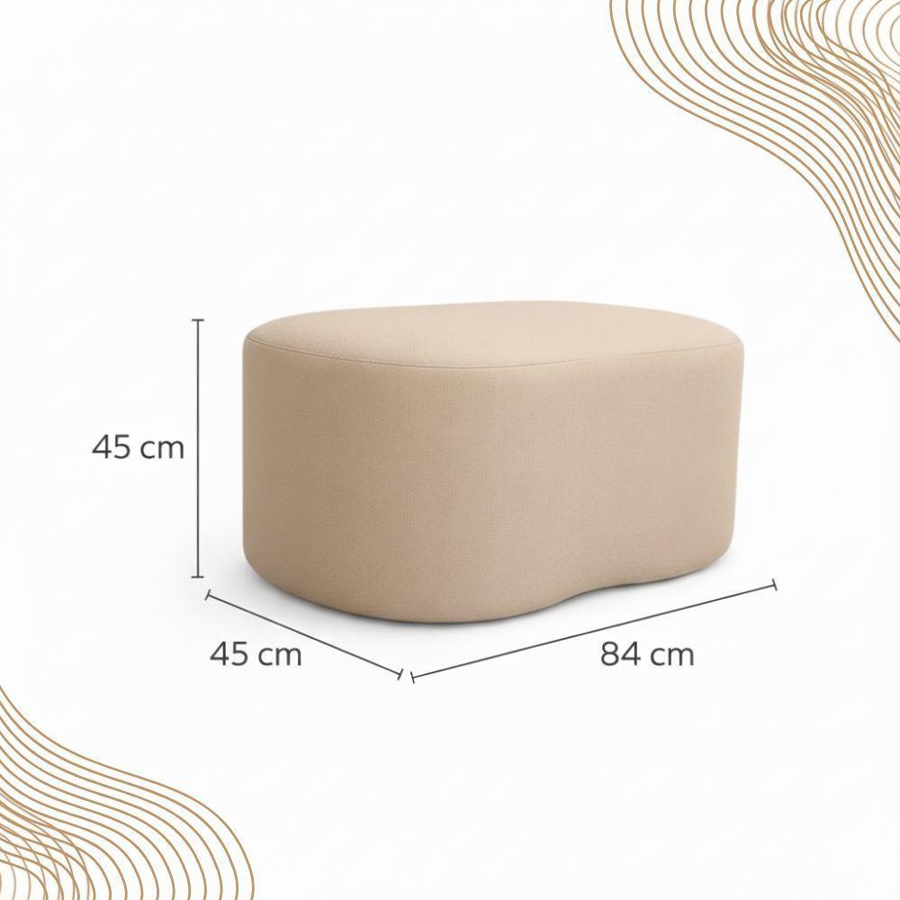 Miniatura Puff Feijão Curvo Orgânico Redondo Sala Confortável Moderno Suede Azul Marinho