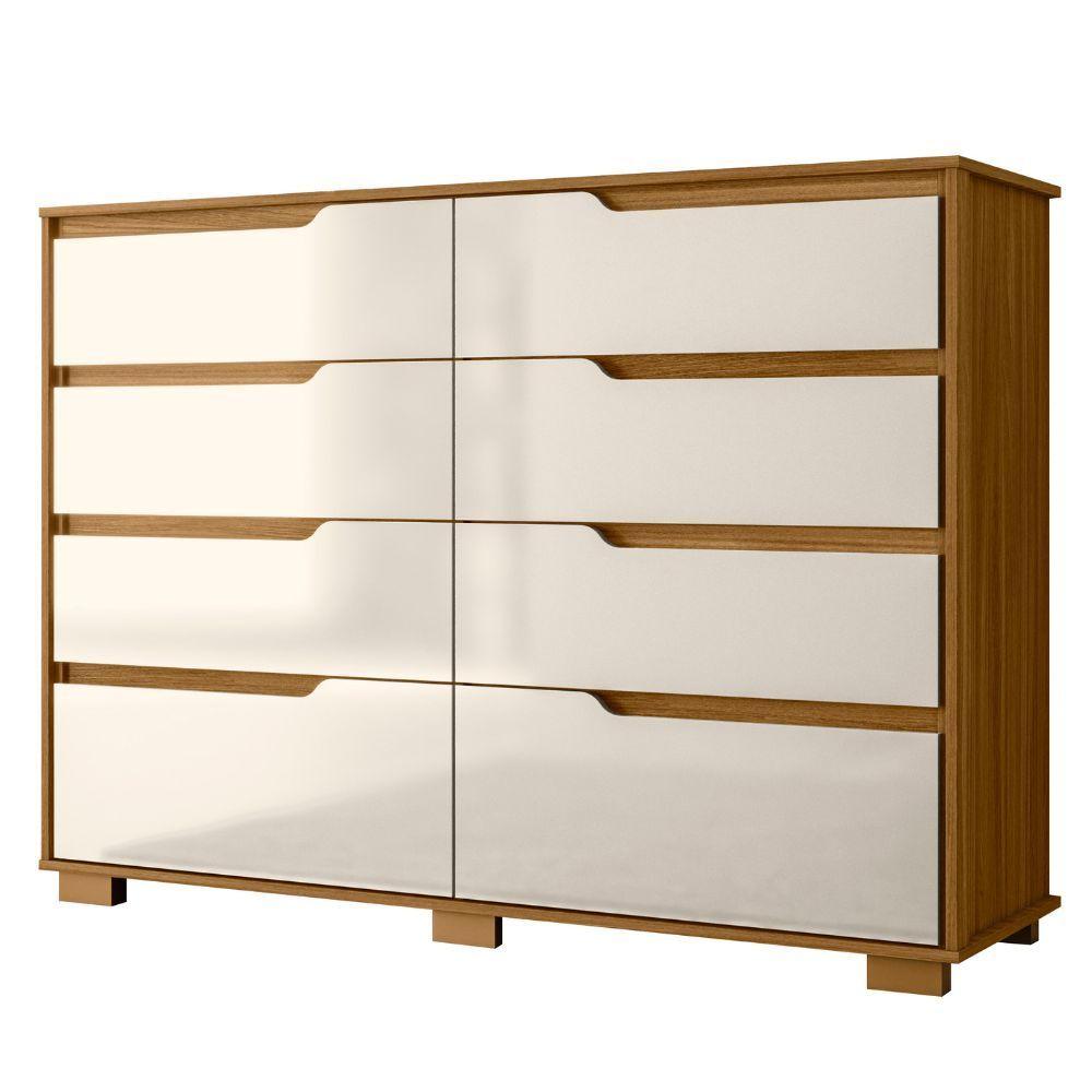 Miniatura Cômoda Georgia 8 Gavetas Freijó Off White Moval