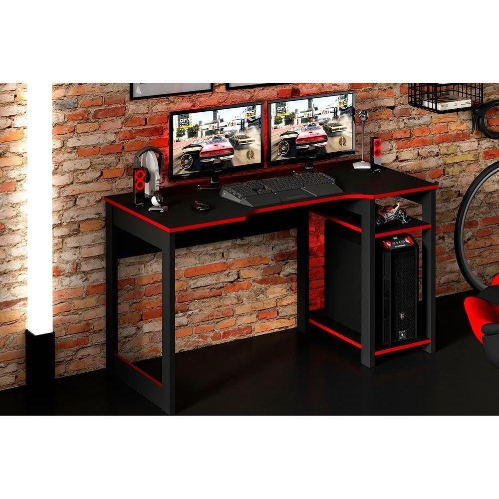 Miniatura Mesa Computador Gamer Me4152 Preto/vermelho - Tecno Mobili