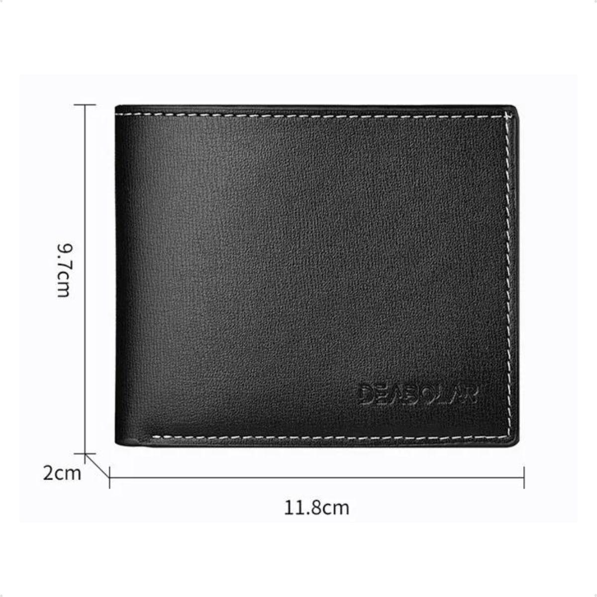 Miniatura Carteira De Couro Masculina Porta Dinheiro - Preto