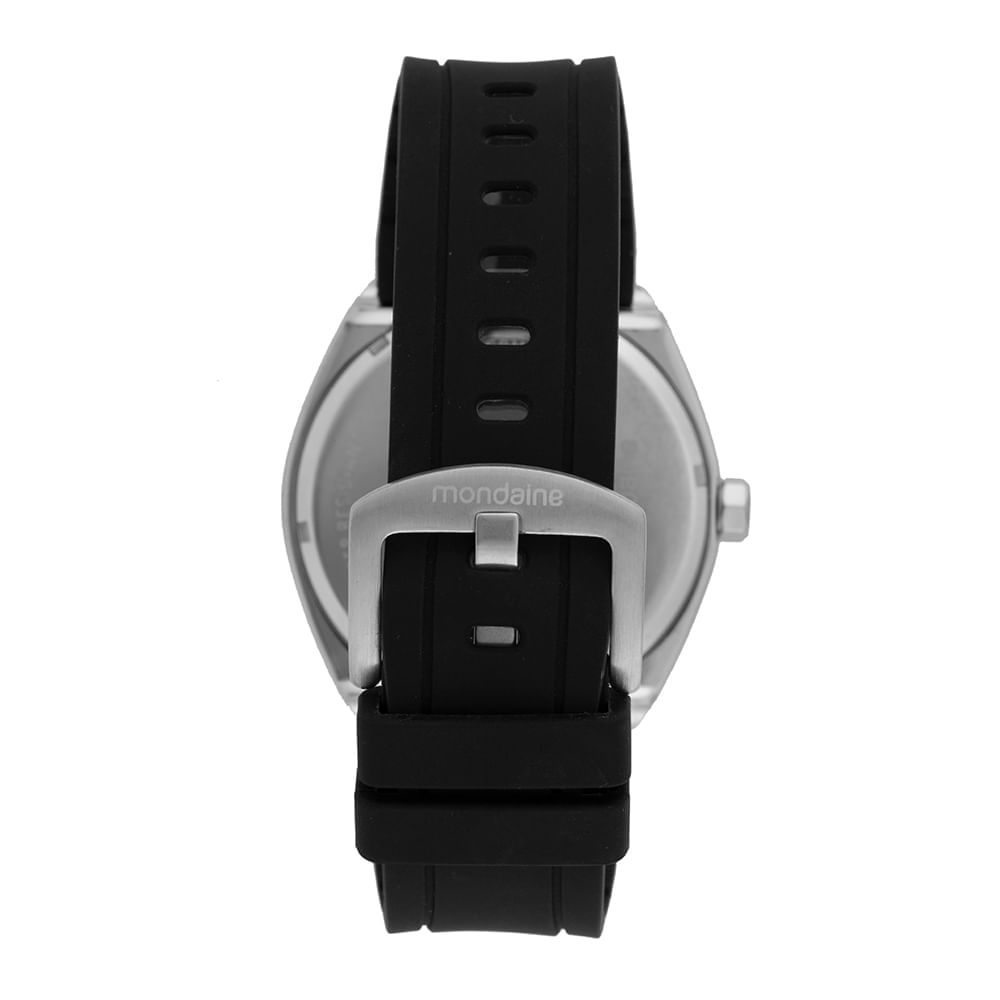 Miniatura Relógio Masculino Cromado Pulseira de Silicone