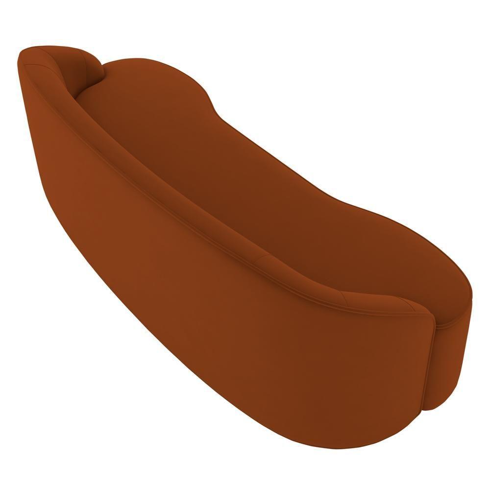 Miniatura Sofá 5 Lugares Para Sala De Estar Living 280cm Theo D06 Veludo Laranja - Mpozenato
