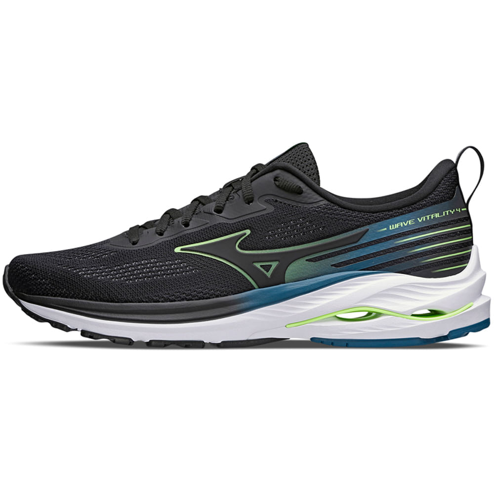 Miniatura Tênis de Corrida Masculino Mizuno Wave Vitality 4 Preto - 40