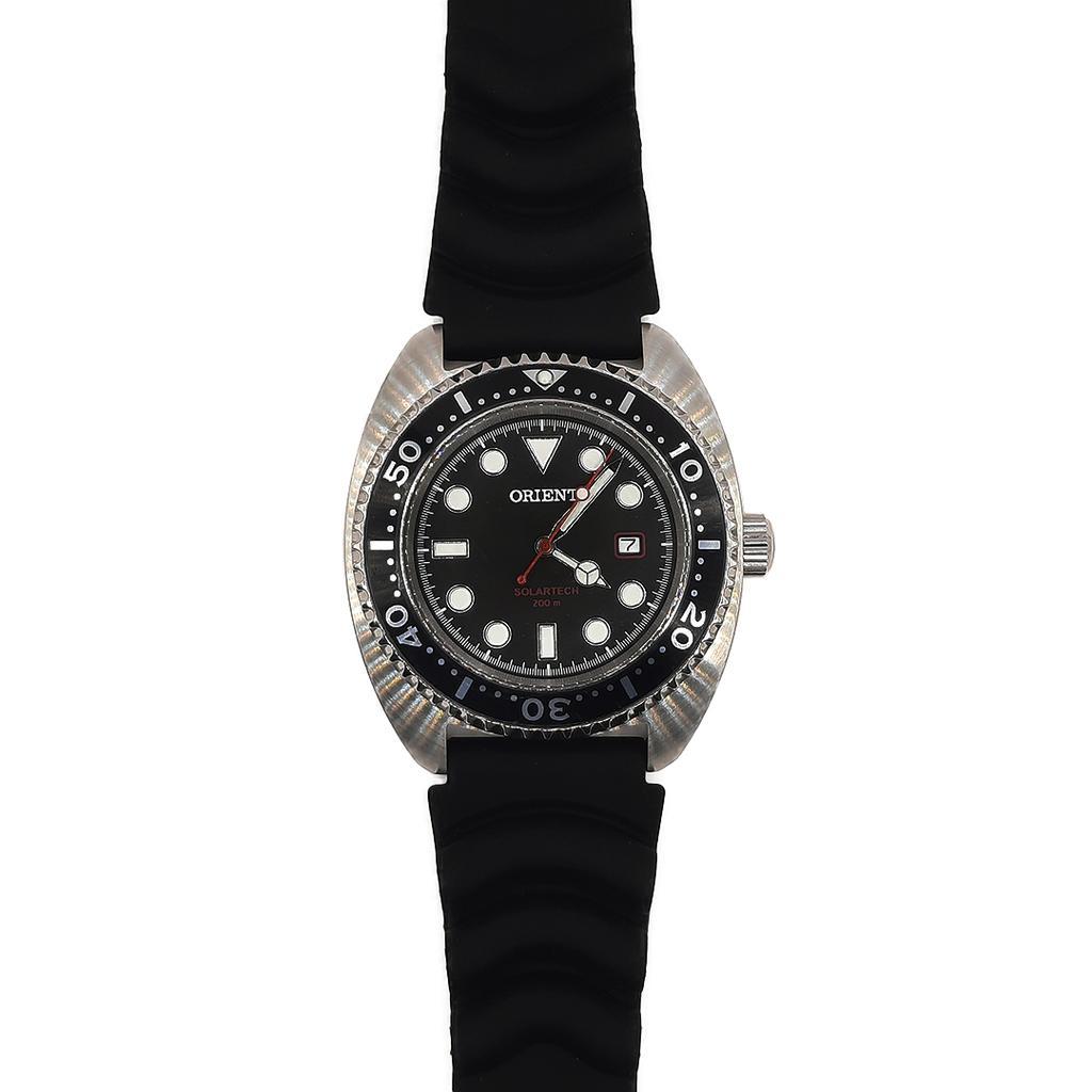 Miniatura Relógio Orient Solartech Preto Diver 200M Mbsp1038 P1Px