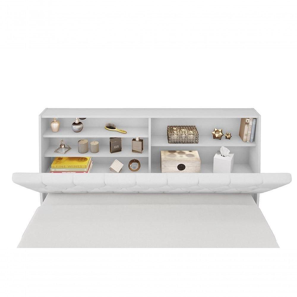 Miniatura Cabeceira Box Queen 1,58 Isis Branco Com Capitonê Branco - Framar Móveis