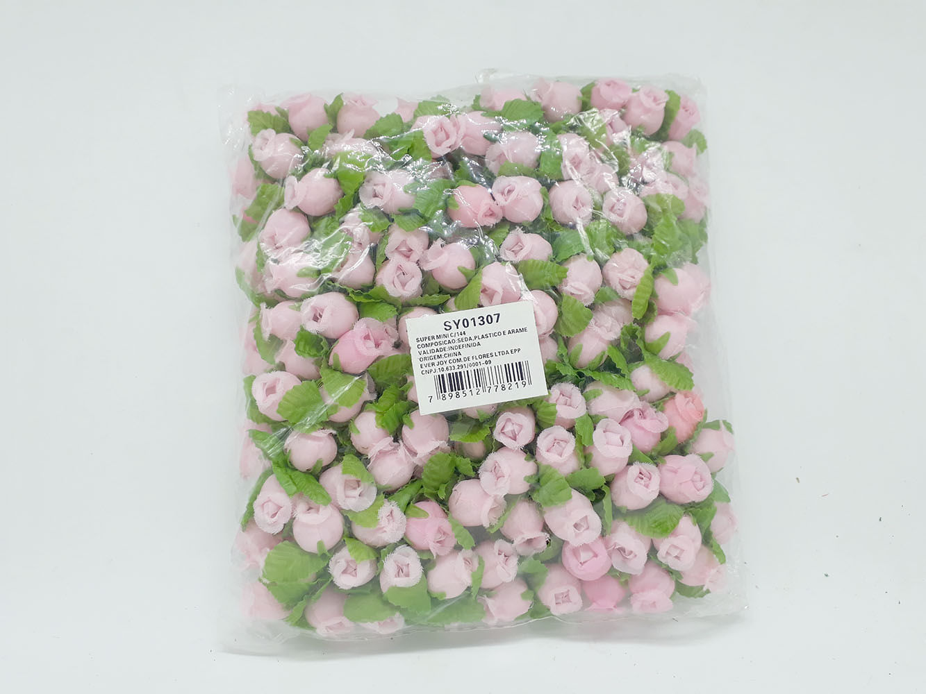 Miniatura Kit Mini Rosas artificiais cetim decoração Rosa 12 buques