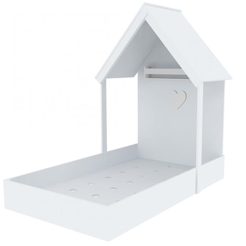 Miniatura Cama Infantil 1 Prateleira Casinha Helena Bramov Móveis Branco