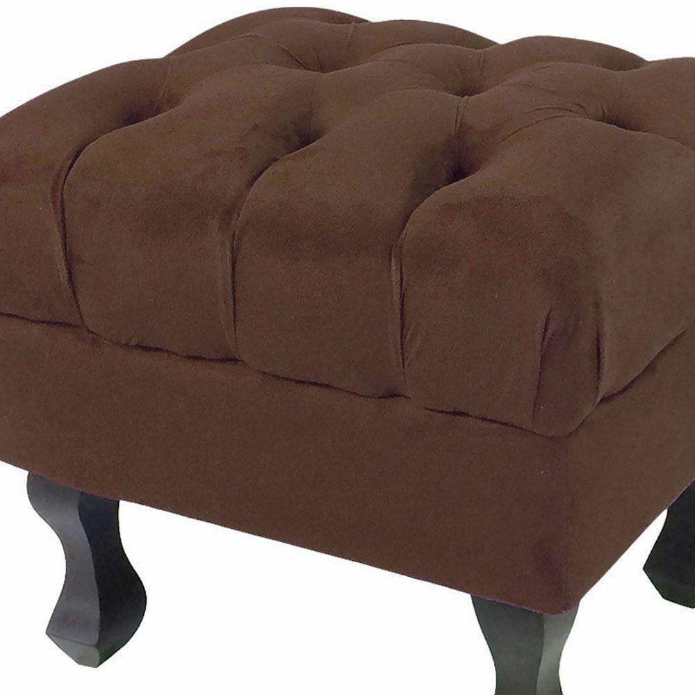 Miniatura Puff Luiz Retro Xv Rose Slk Decor Cor Marrom
