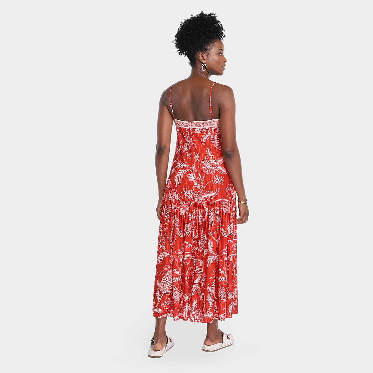Miniatura Vestido Farm Longo Amalfi Feminino Vermelho - G