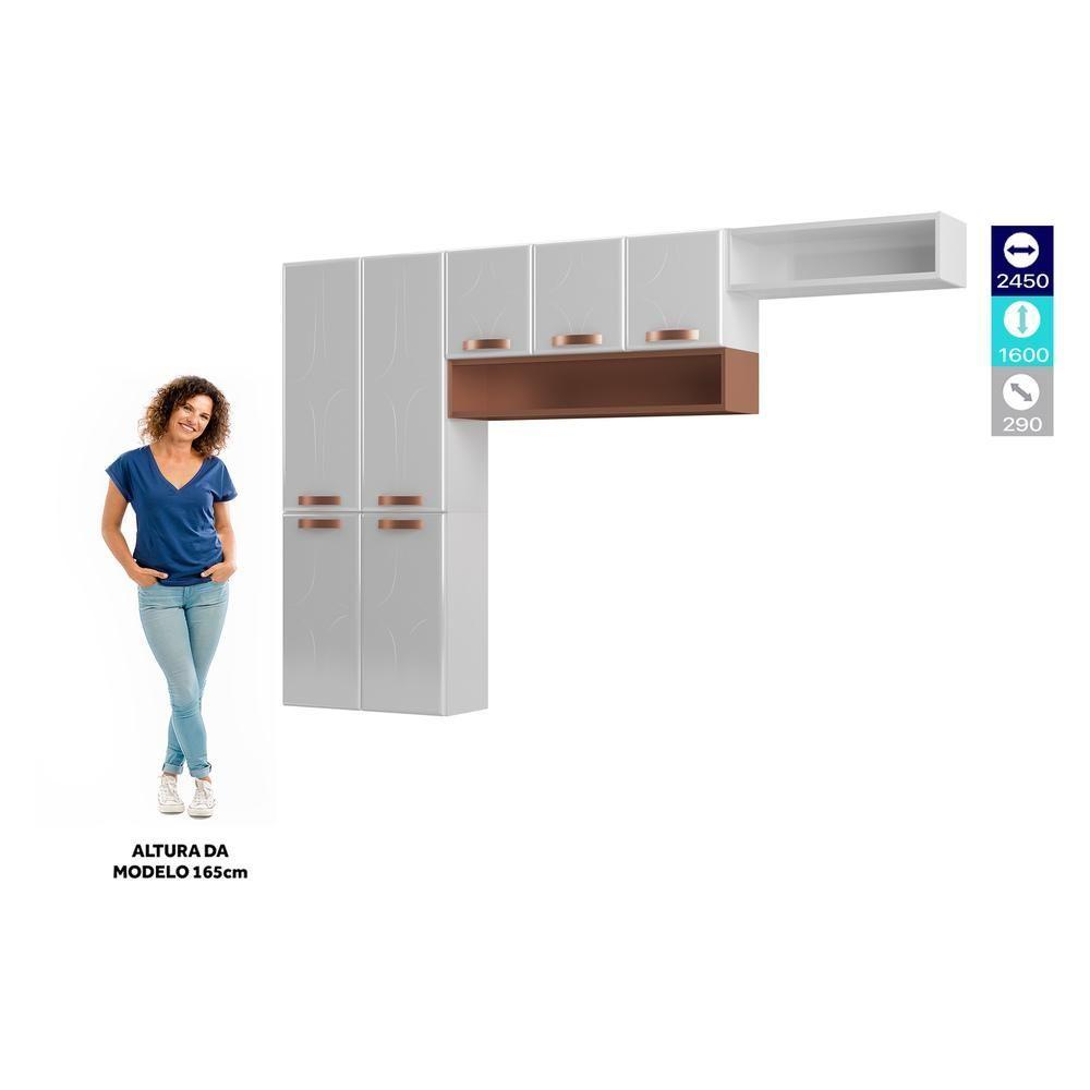 Miniatura Cozinha De Aço Compacta Com Nicho Aéreo 3 Peças Branco rosé