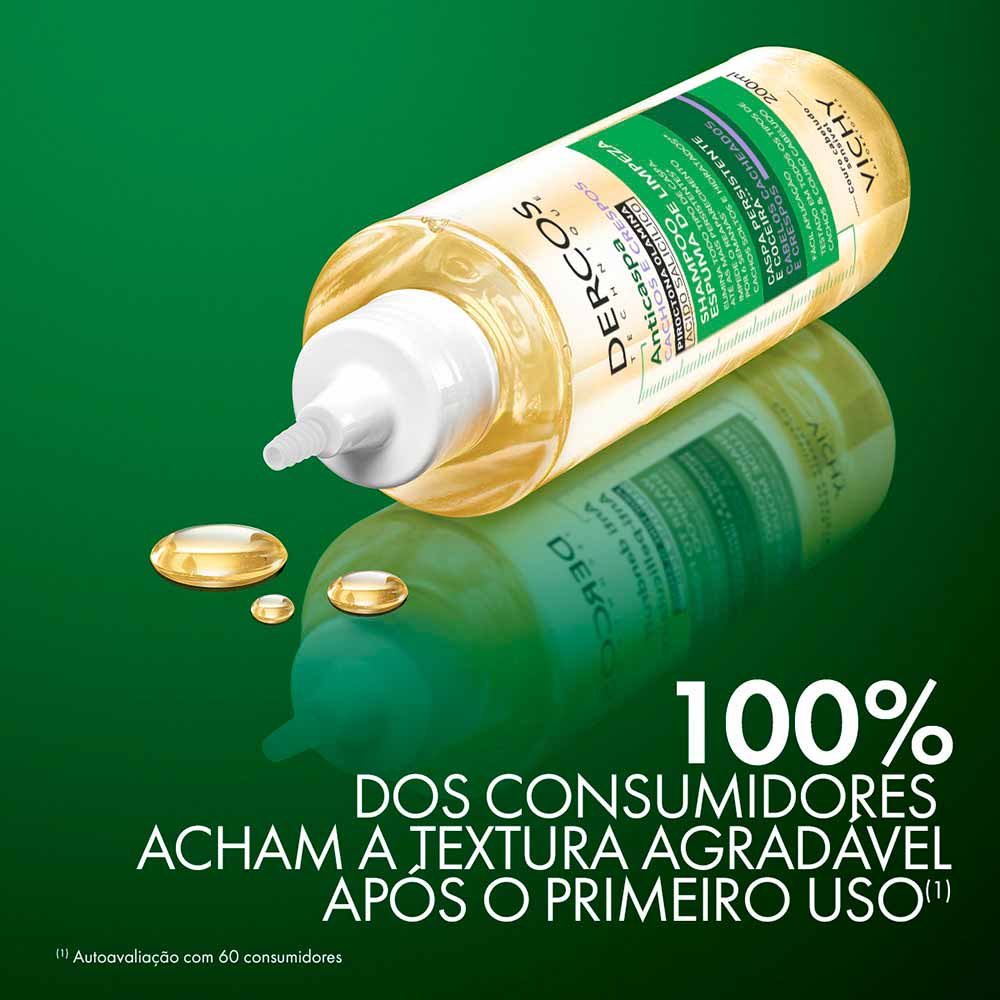 Miniatura Espuma de Limpeza Vichy Dercos Anticaspa Para Cabelos Crespos e Cacheados 200ml