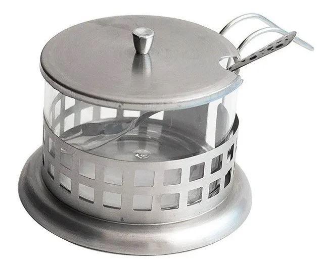 Miniatura Açucareiro Inox e Acrílico 200ml - Organização e Praticidade