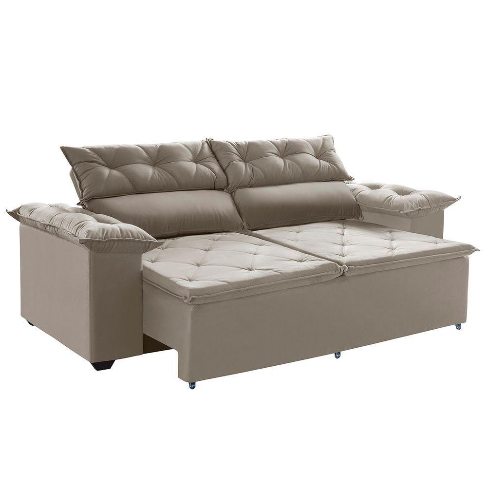 Miniatura Sofá 150 Cm Retrátil E Com Molas Espirais