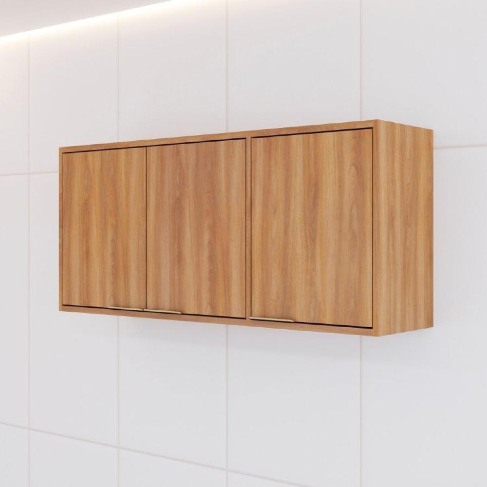 Cozinha Modulada 4 Peças Thalita Moveis Sul Nogal Manchester/Preto