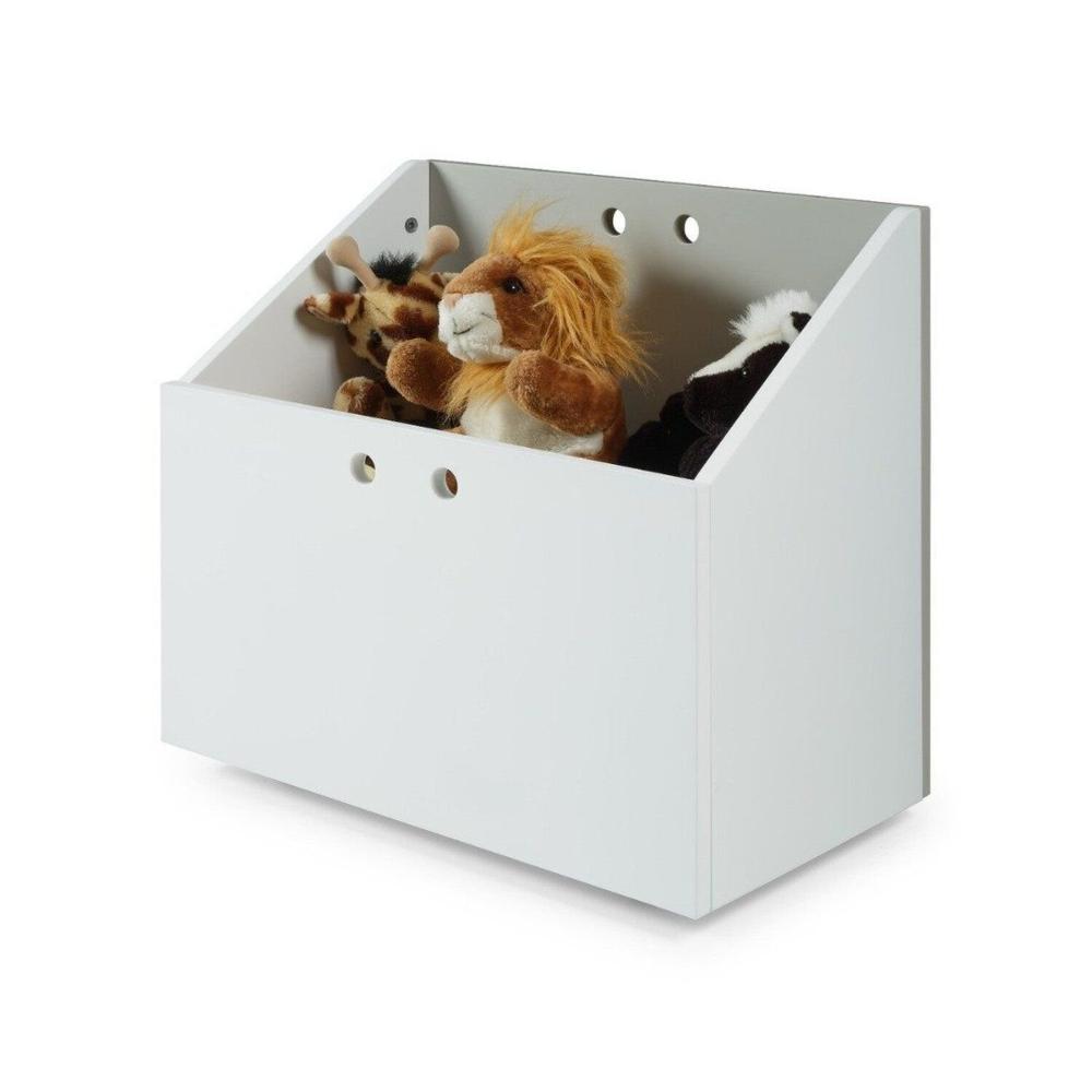 Miniatura Baú para Quarto Infantil 53cm Woody Cinza/Branco