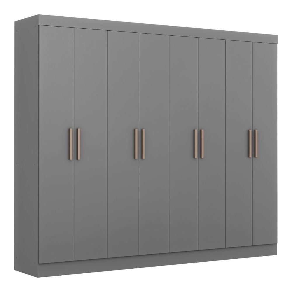 Miniatura Guarda Roupa Casal 8 Portas 4 Gavetas Paris Espresso Móveis Cinza