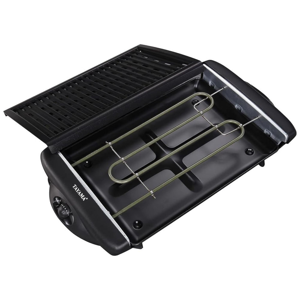 Churrasqueira Elétrica Indoor Tayama TG868XL Antiaderente Sem Fumaça, Extra Grande, Preta