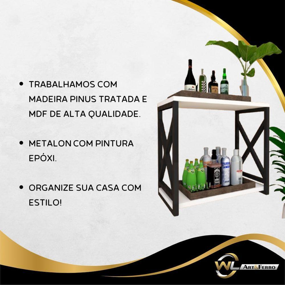 Miniatura Adega Bar Industrial Para Bebidas Prateleira Dupla Branco