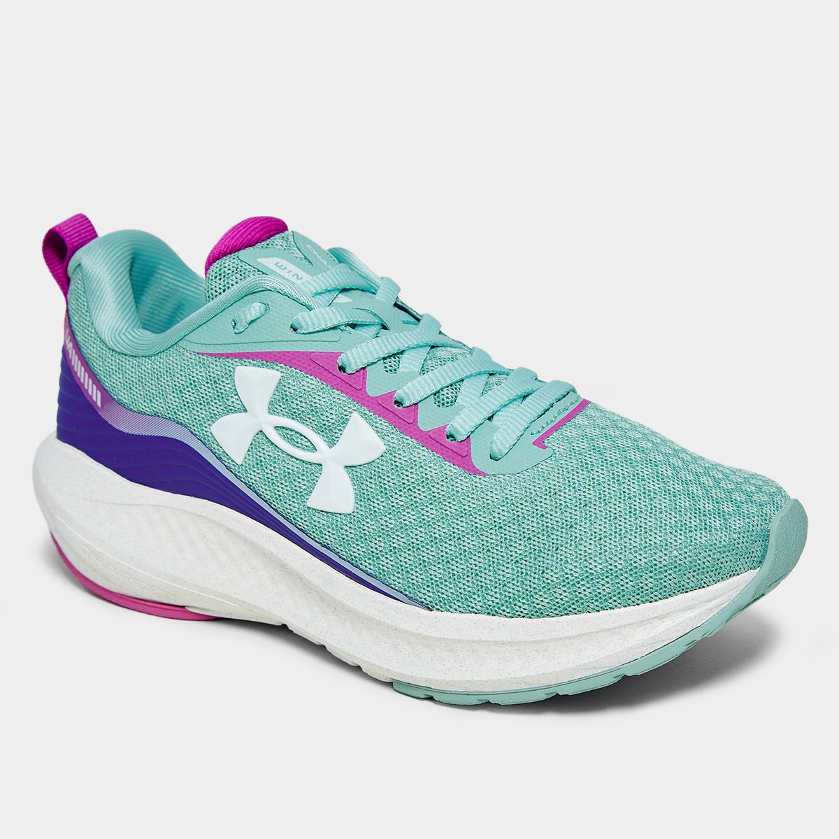 Miniatura Tênis Infantil Under Armour CH. Wing SE Menina Verde+Rosa - 29
