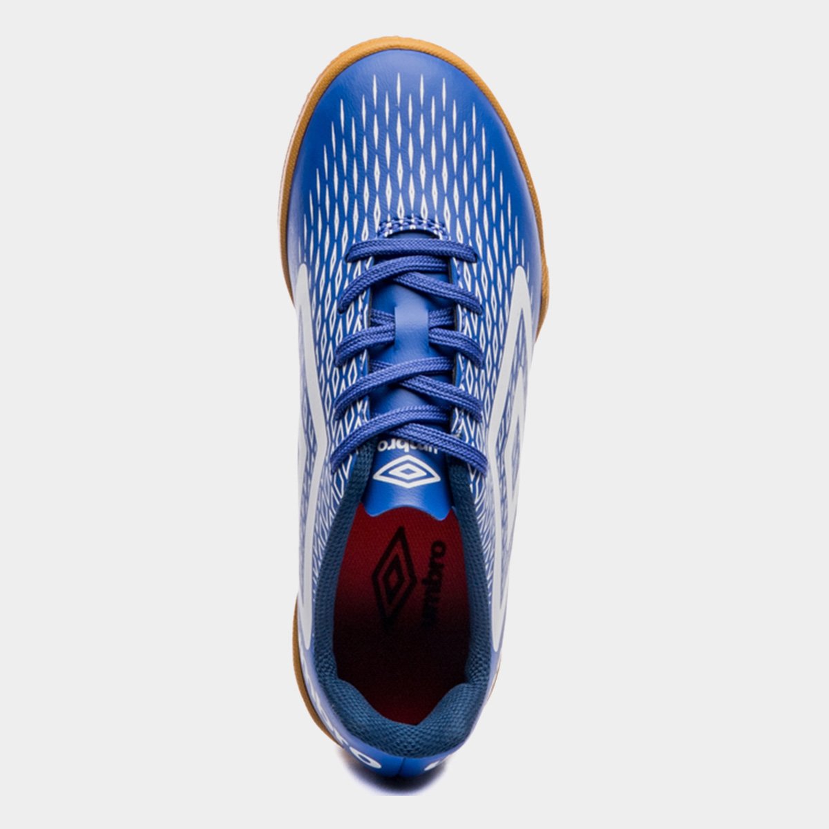 Miniatura Chuteira Futsal Infantil Umbro X-Diamond Unissex Azul+Branco - 30