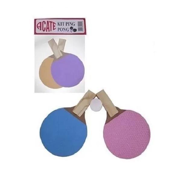 Miniatura Kit Ping Pong Brinquedo Tênis De Mesa 2 Raquetes + 1 Bola