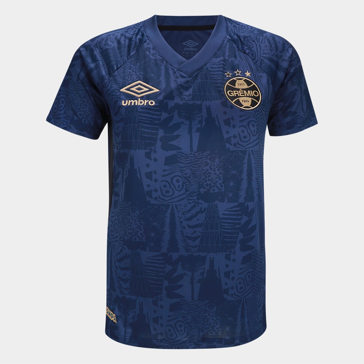 Miniatura Camisa Grêmio III 25/26 s/n Torcedor Umbro Feminina Marinho+Preto - G