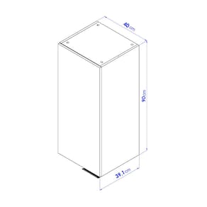 Miniatura Armário Aéreo Bartira Cristal com 1 Porta, 2 Prateleiras e 40cm de largura - Lâmina Mel/Azul Royal