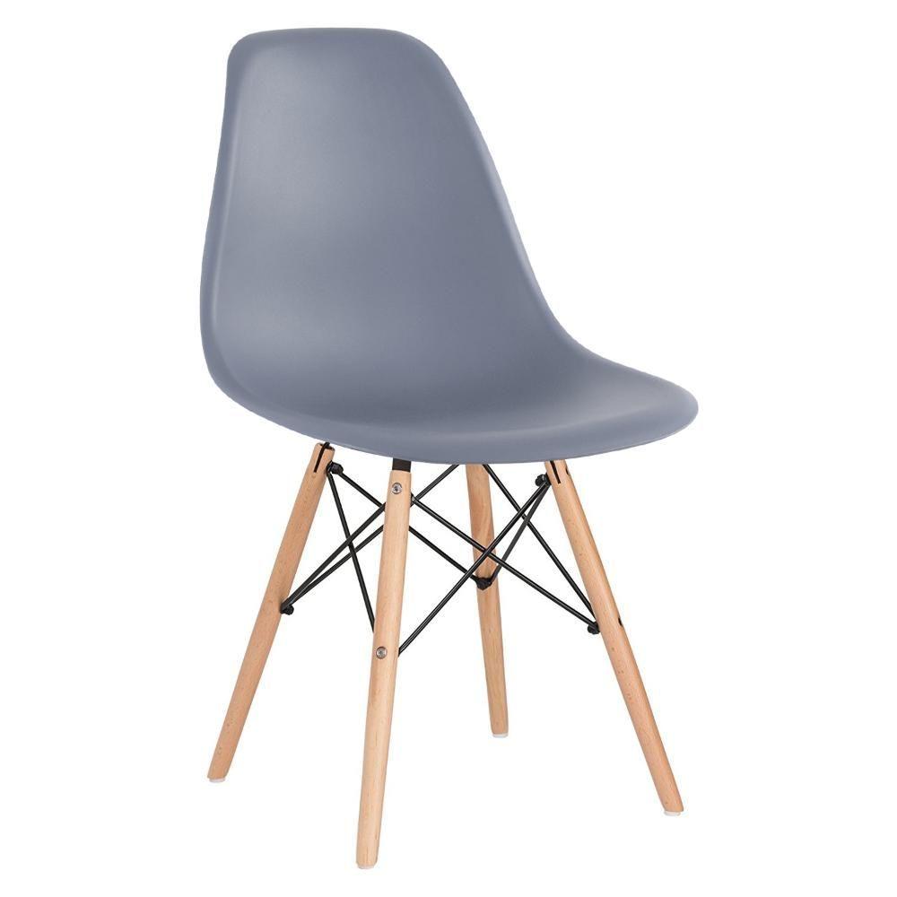 Kit 2 Cadeiras Eames Daw Com Braços + 8 Cadeiras Eiffel Dsw Cinza Escuro