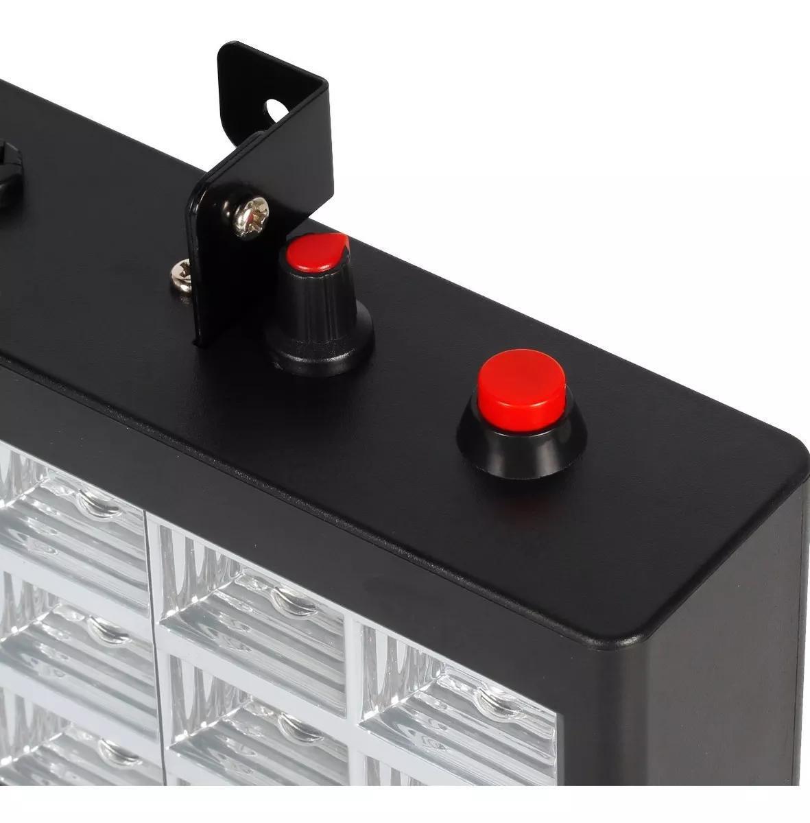 Miniatura Strobo Ritmico Iluminação 12 Cores Led Rgb Pra Festa Balada Strobo