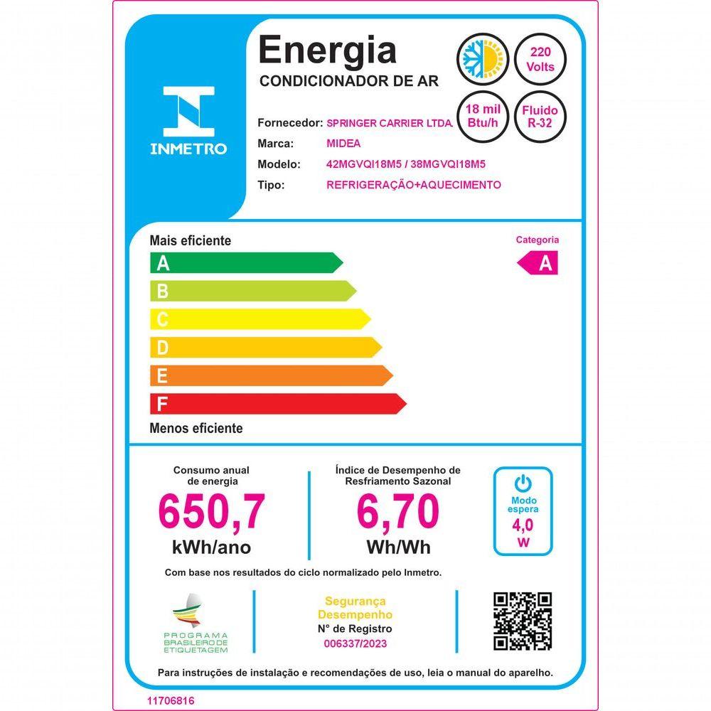 Miniatura Ar Condicionado Spli Hi Wall Save Connect Black 18.000 Btus Quente E Frio 220v R-32