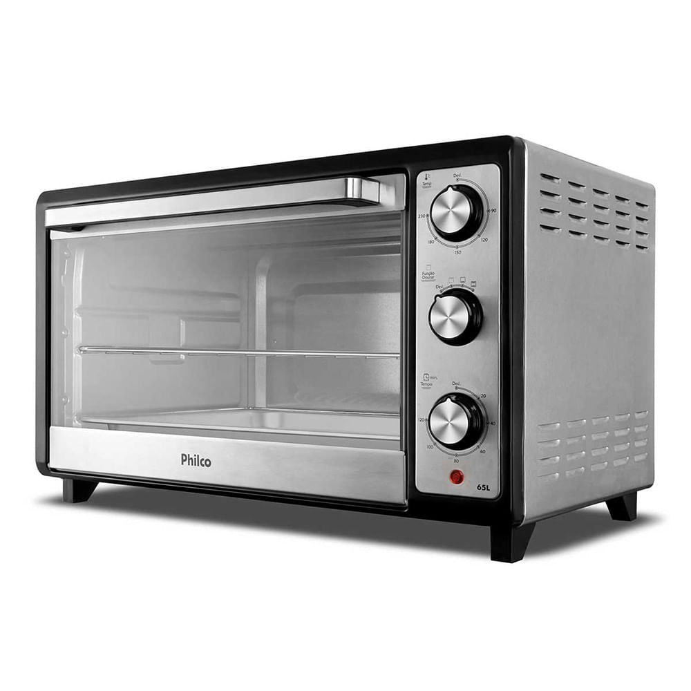 Forno Elétrico Inox 65L Philco Dupla Resistência PFE65 Preto - 110V