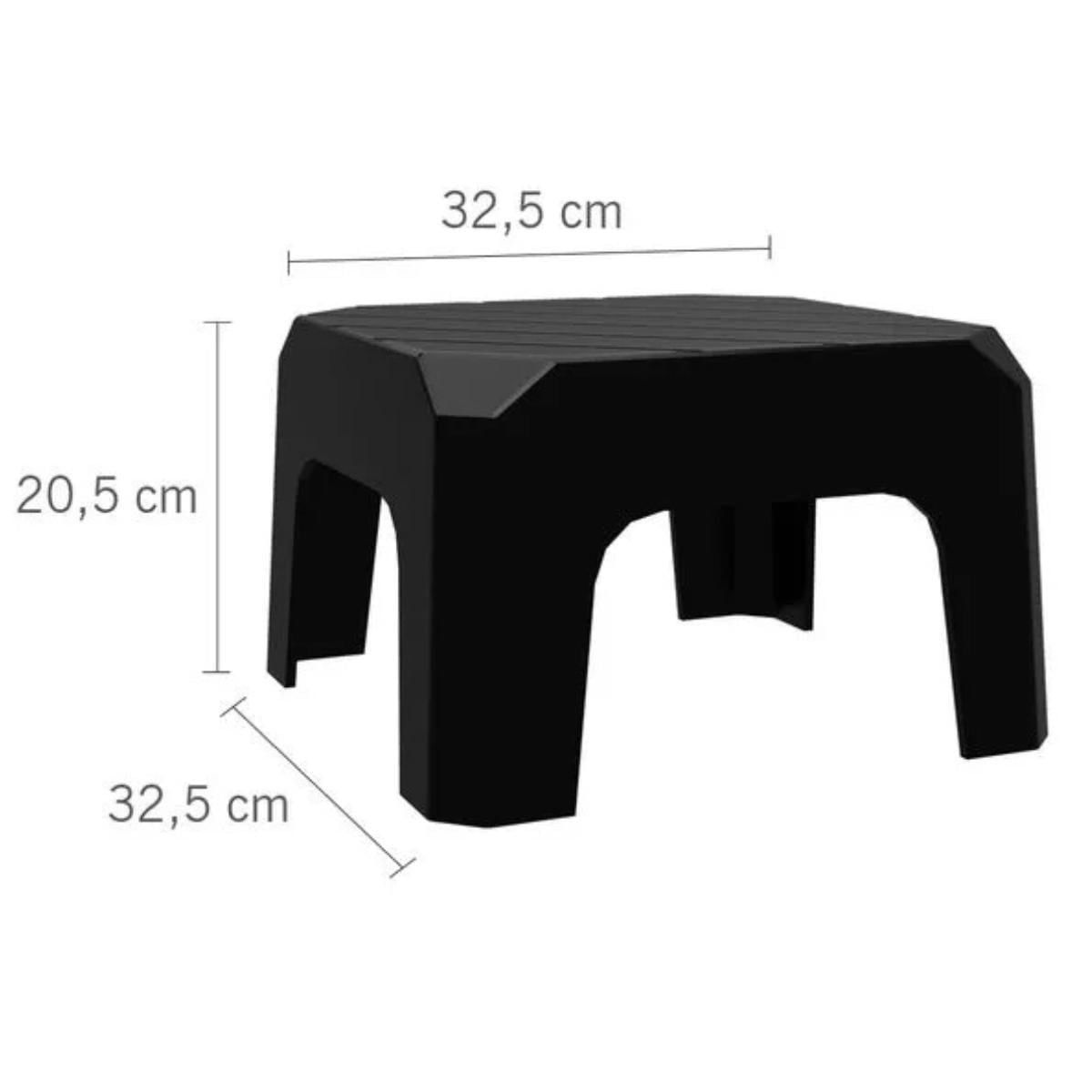Miniatura Mini Banqueta Plástica Reforçada Preta 20 X 30Cm Bf2 Astra