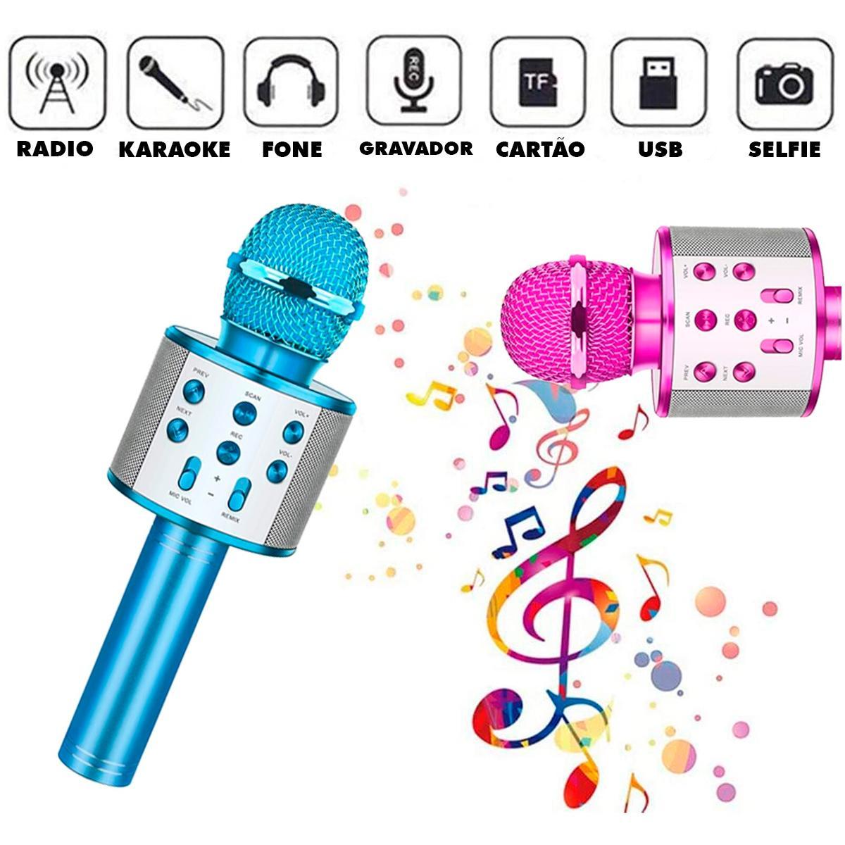 Microfone Sem Fio Bluetooth Karaoke - Ws858