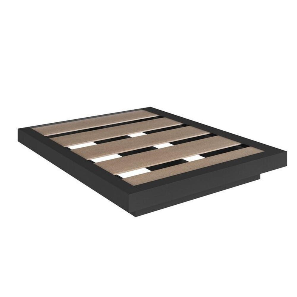 Miniatura Cama Casal Queen Suspensa, Cabeceira e Mesas de Apoio 140/160 Zurique Grafite