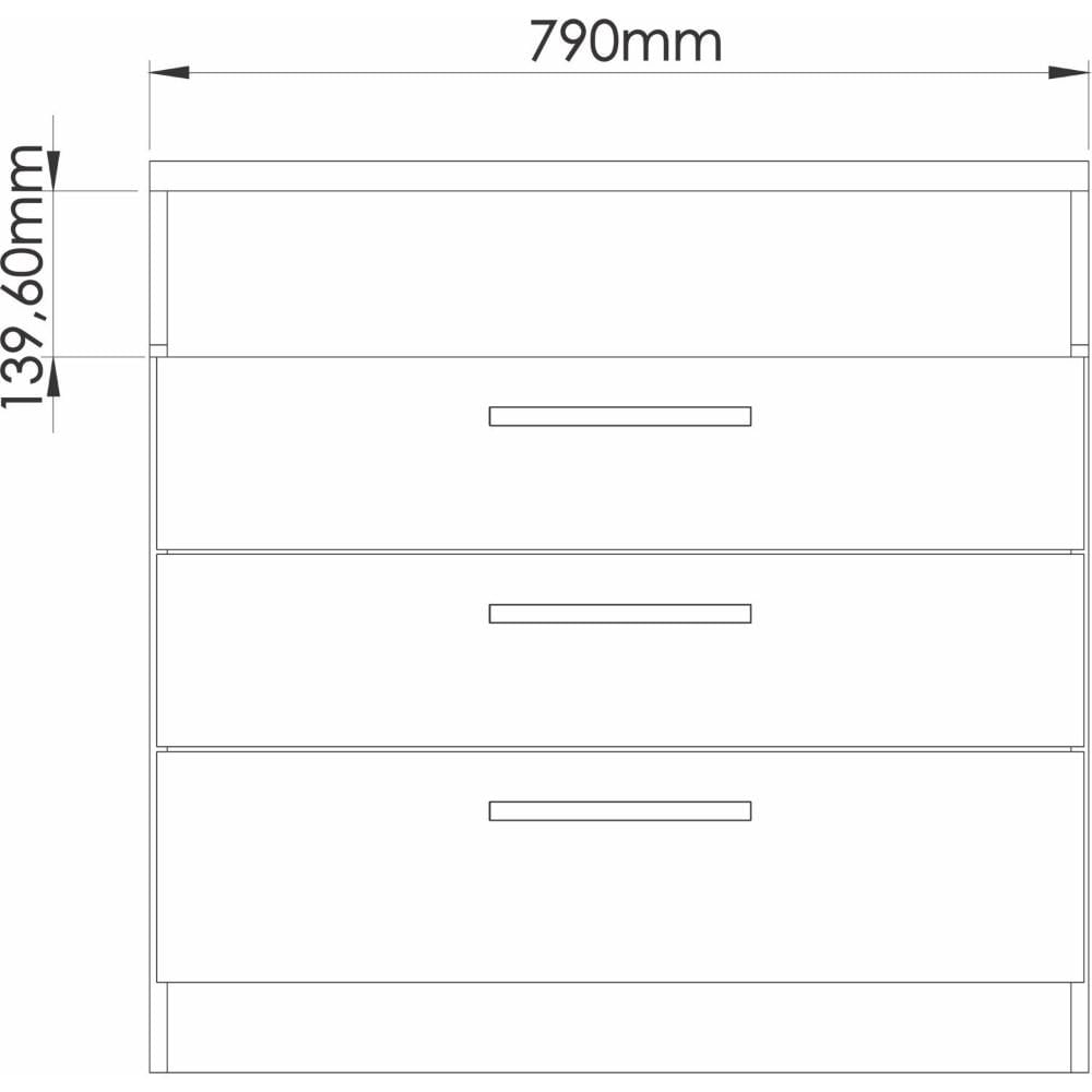 Miniatura Módulo Bancada 3 Gavetas Elegance Móveis Castro NIQUEL/NIQUEL