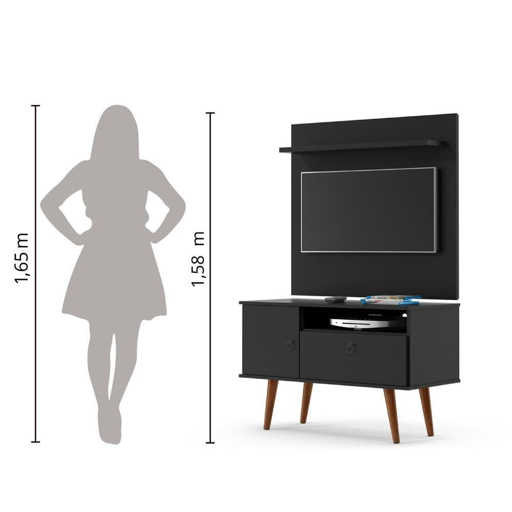 Miniatura Combo Painel Para Tv + Rack Yan Patrimar Preto Preto