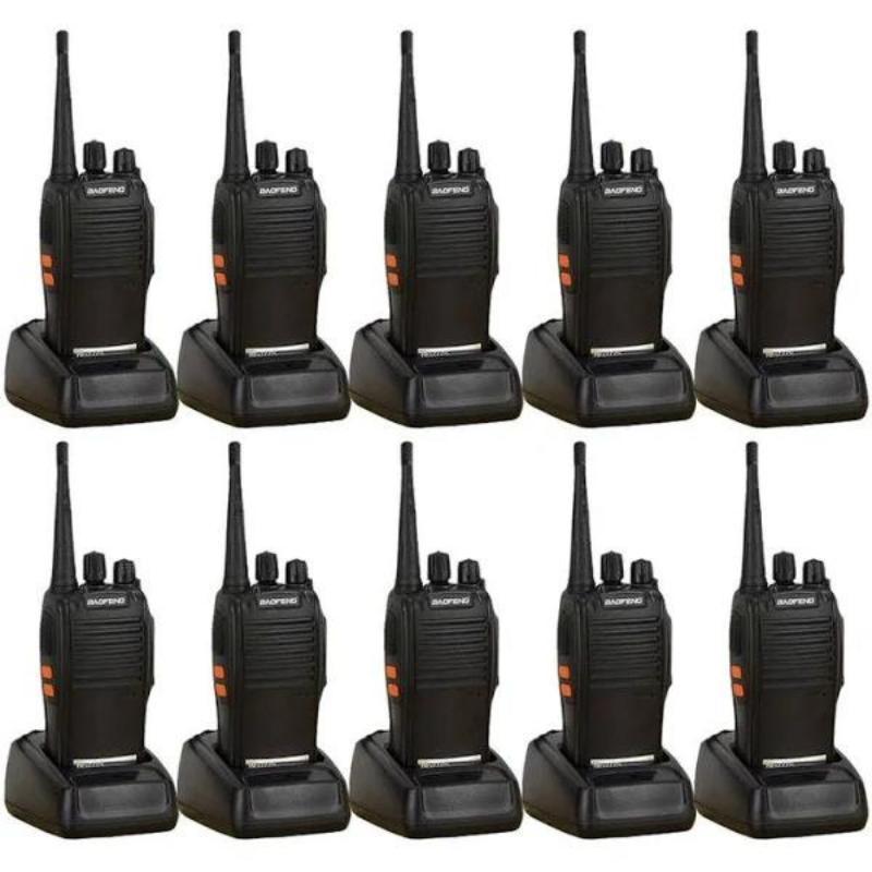 Miniatura Kit 10 Radios Baofeng Bf-777S 16 Canais Portatil Fm