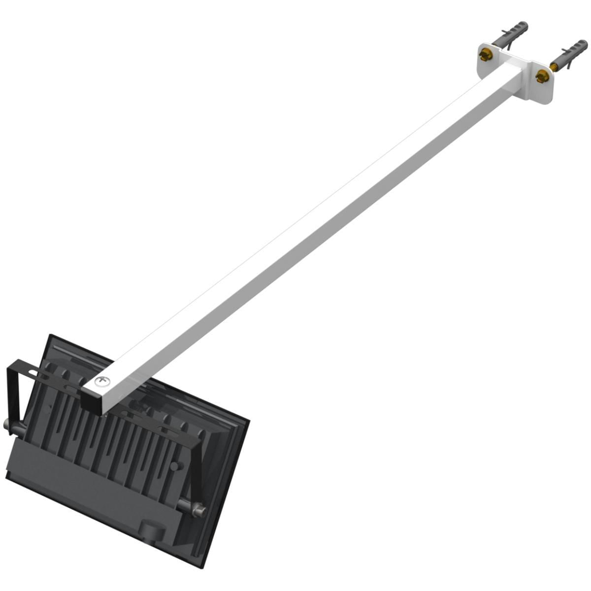 Miniatura Suporte Refletor Base Reta Braço 60 Cm Branco