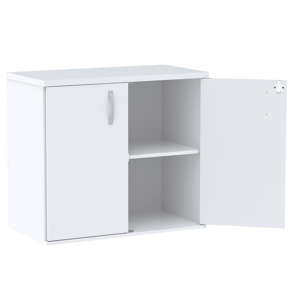 Miniatura Armário Baixo Pe25 Pandin 80 Cm (Largura) Em Mdp Liso Branco Com Duas Portas