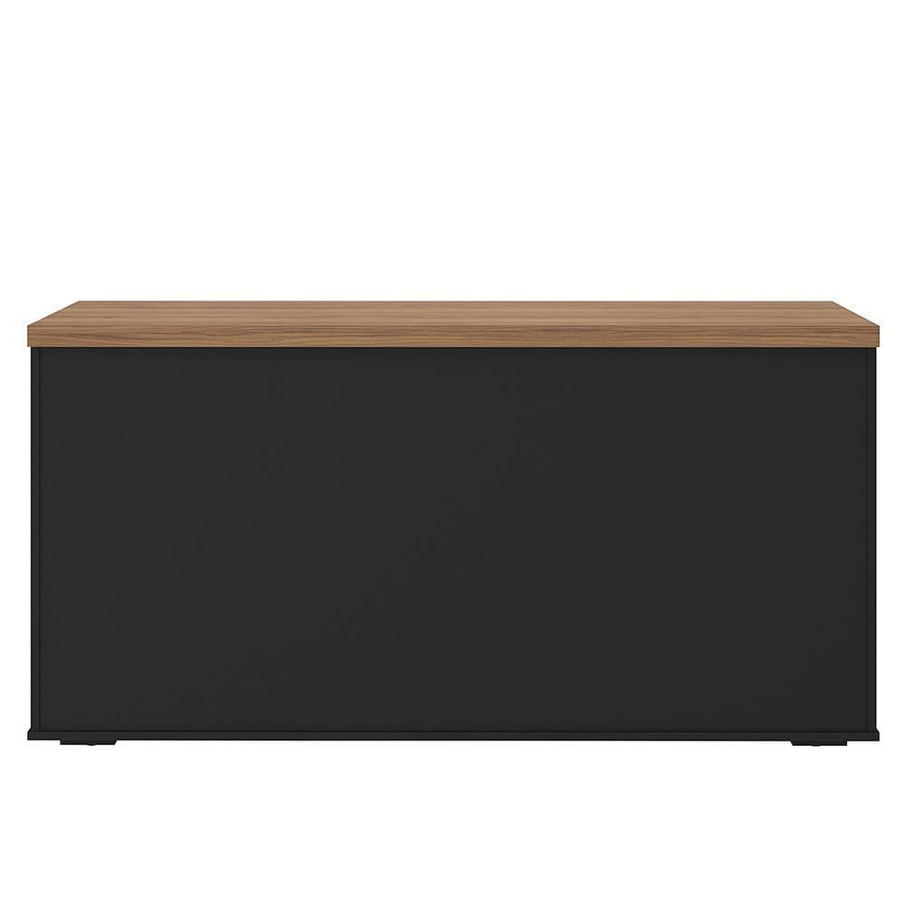 Miniatura Balcão Para Escritório Com Chave 148cm Corp A06 Nogal/preto - Mpozenato