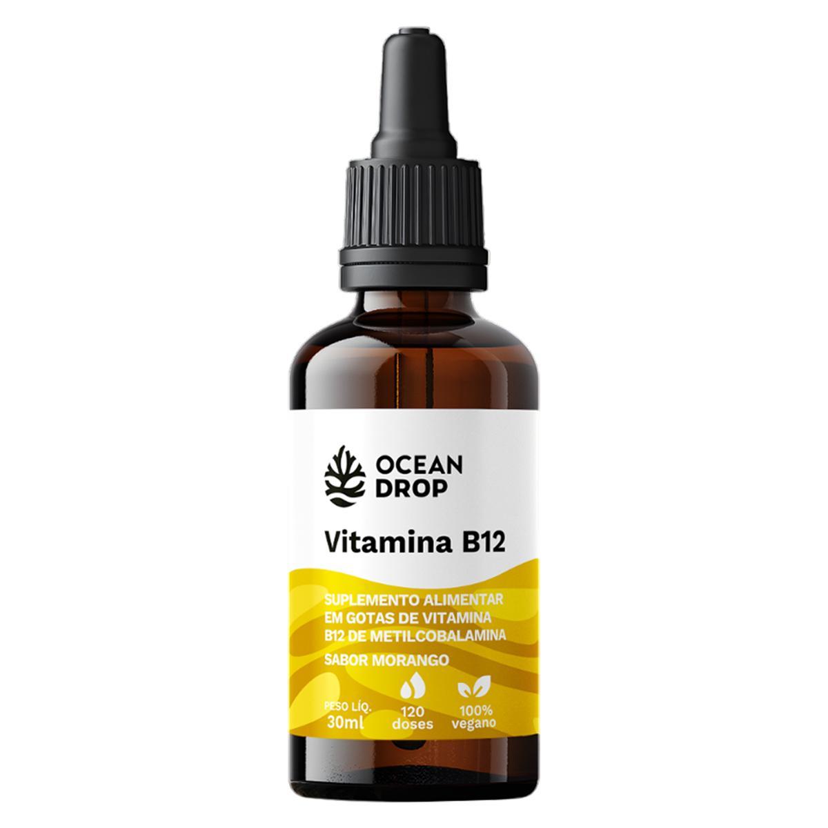 Miniatura Kit 2 Vitamina B12 Em Gotas Ocean Drop 30Ml Sabor Morango