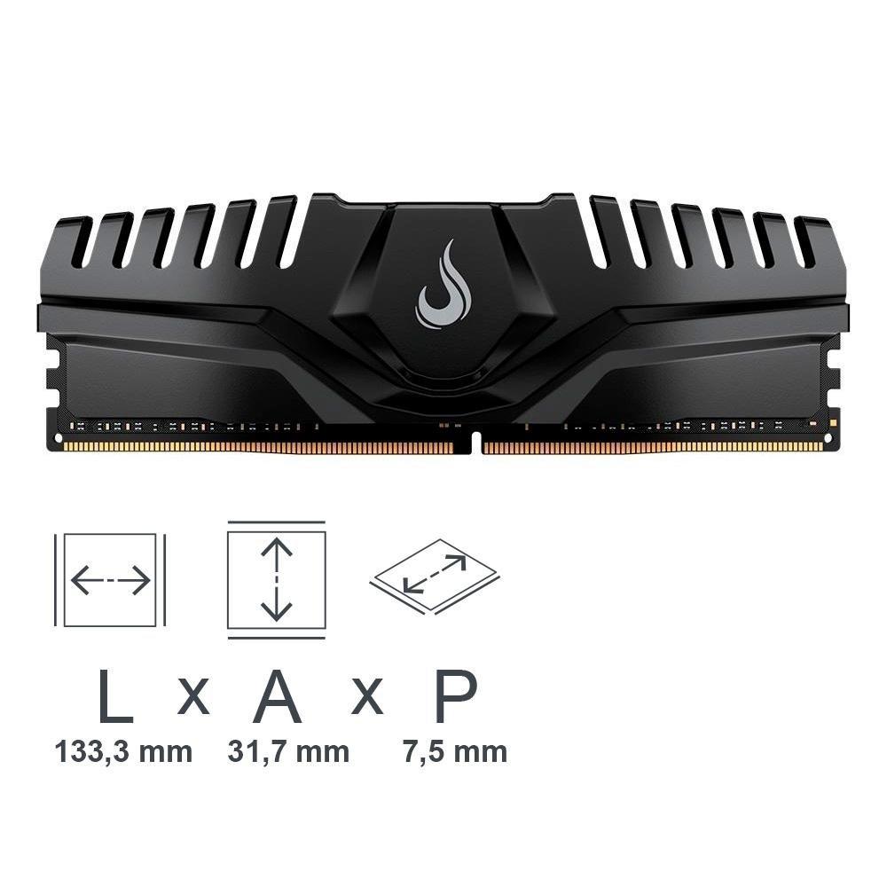 Memória RAM Rise Mode Z, 8GB, 3200MHz, DDR4, CL19, Preto - RM-D4-8G-3200Z