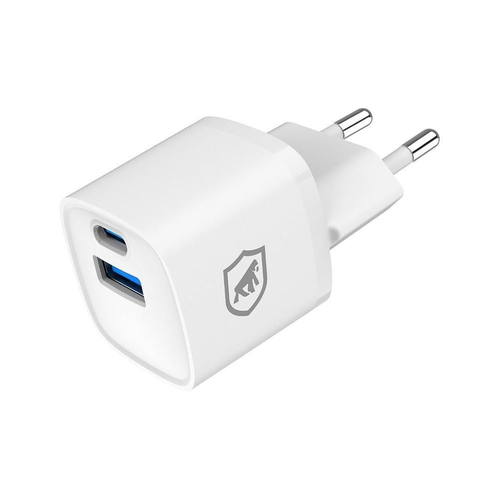 Miniatura Carregador Turbo Gan Ultra Slim Tipo-c + Usb-a 20w - Exclusivo Online - Branco - Gshield