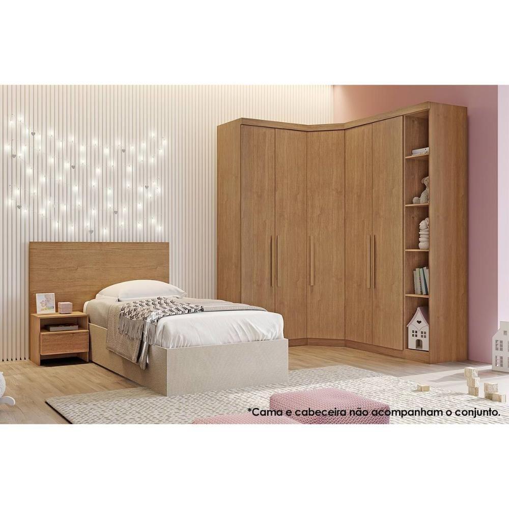 Miniatura Quarto Modulado Rizon 6 Peças (1 Closet + 2 Guarda Roupas + 1 Complemento) Qc209 Cumaru