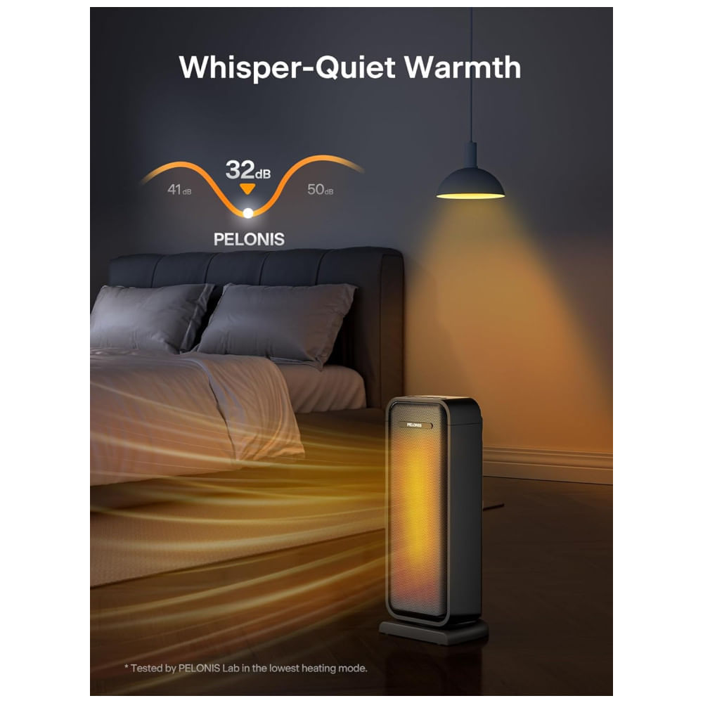 Aquecedor PELONIS de Cerâmica Eco com Oscilação de 75° e Controle Remoto, 40,64 cm: Conforto e Eficiência