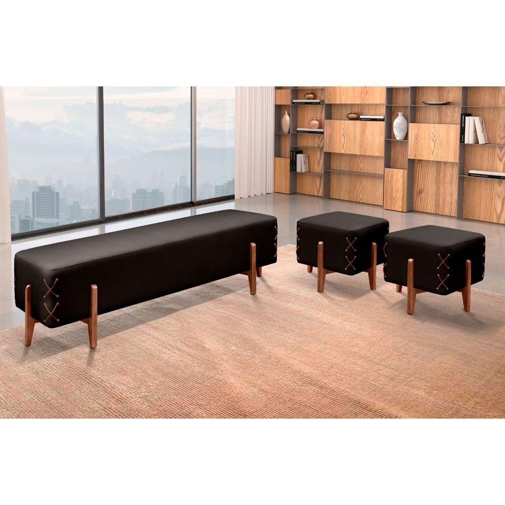 Miniatura Recamier Eros Luxo Base Em Madeira Maciça Castellar Móbile Preto