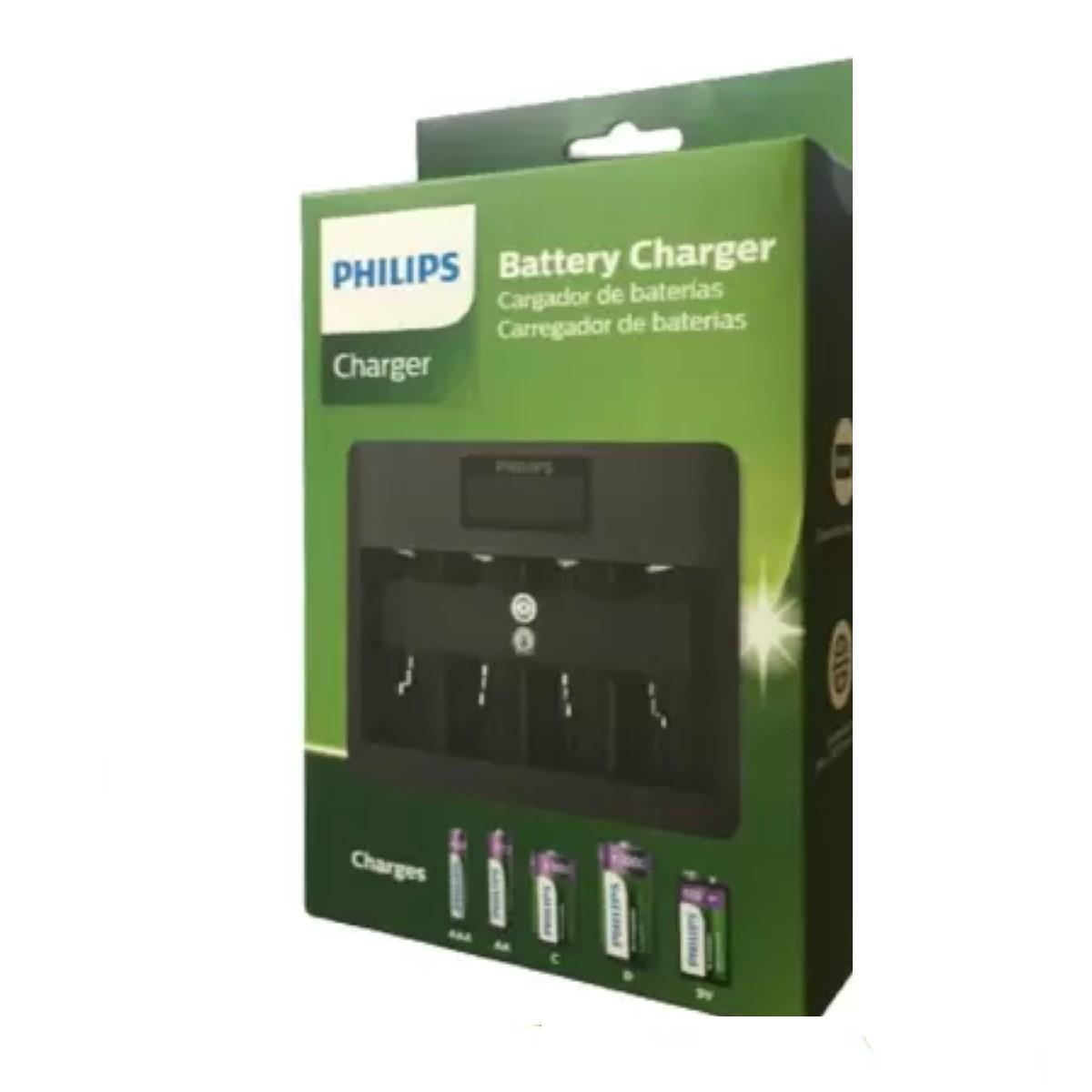 Miniatura Carregador Usb Para Pilhas Aa/Aaa/C/D/9V (Sem Pilha) Philips