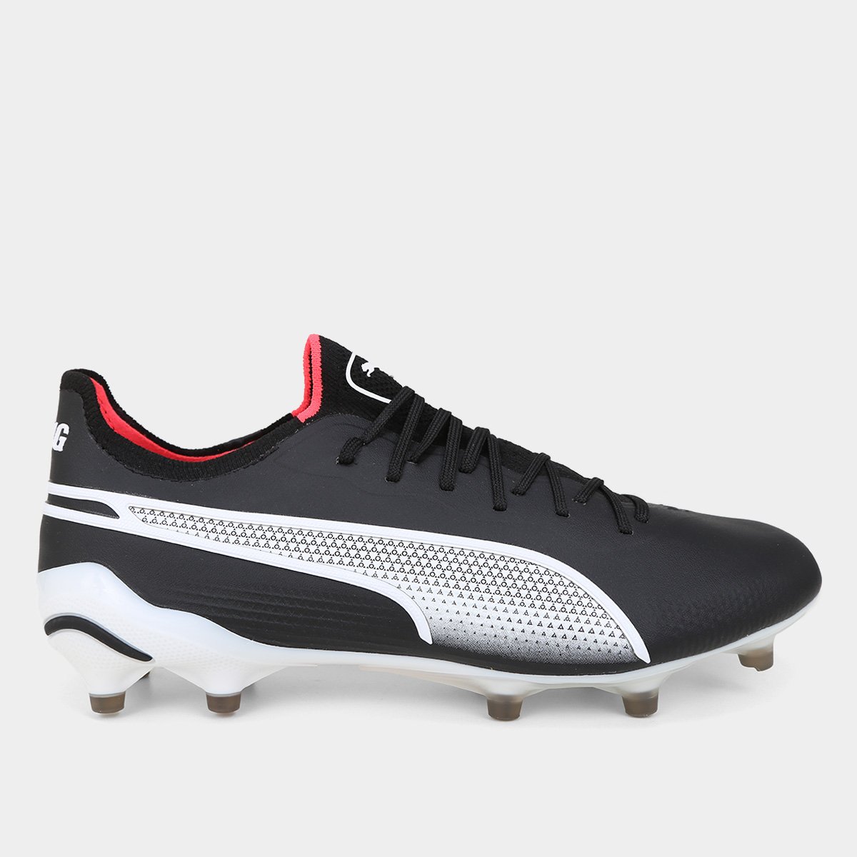 Miniatura Chuteira Campo Puma King Ultimate Unissex Preto+Branco - 37