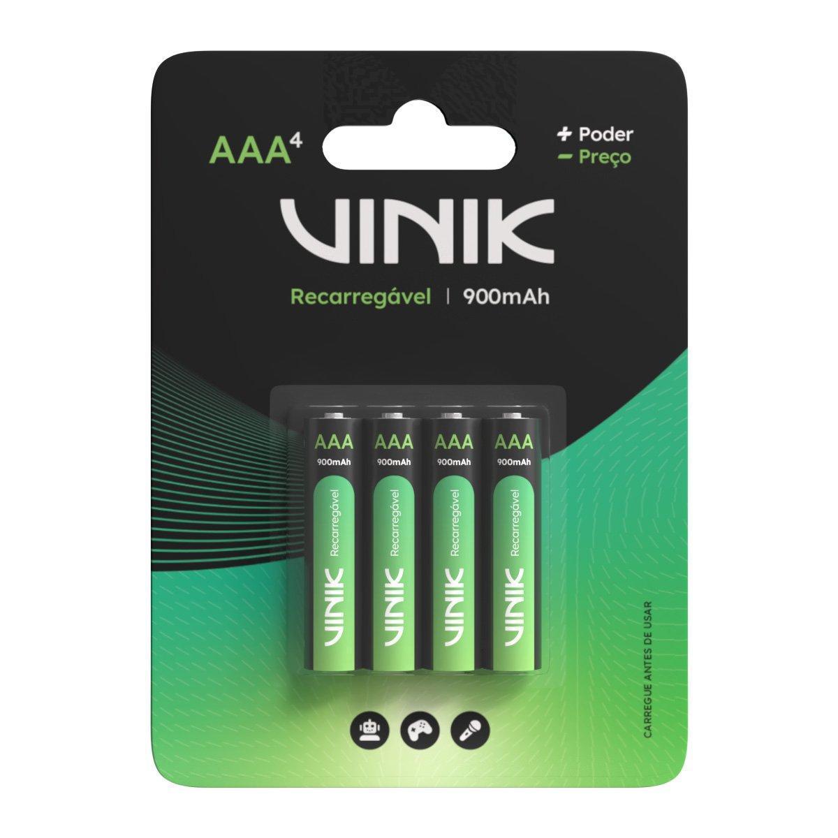 Miniatura Pilha Recarregável Aaa C/4 - 900Mah 1.2V - Vp3Ab4R